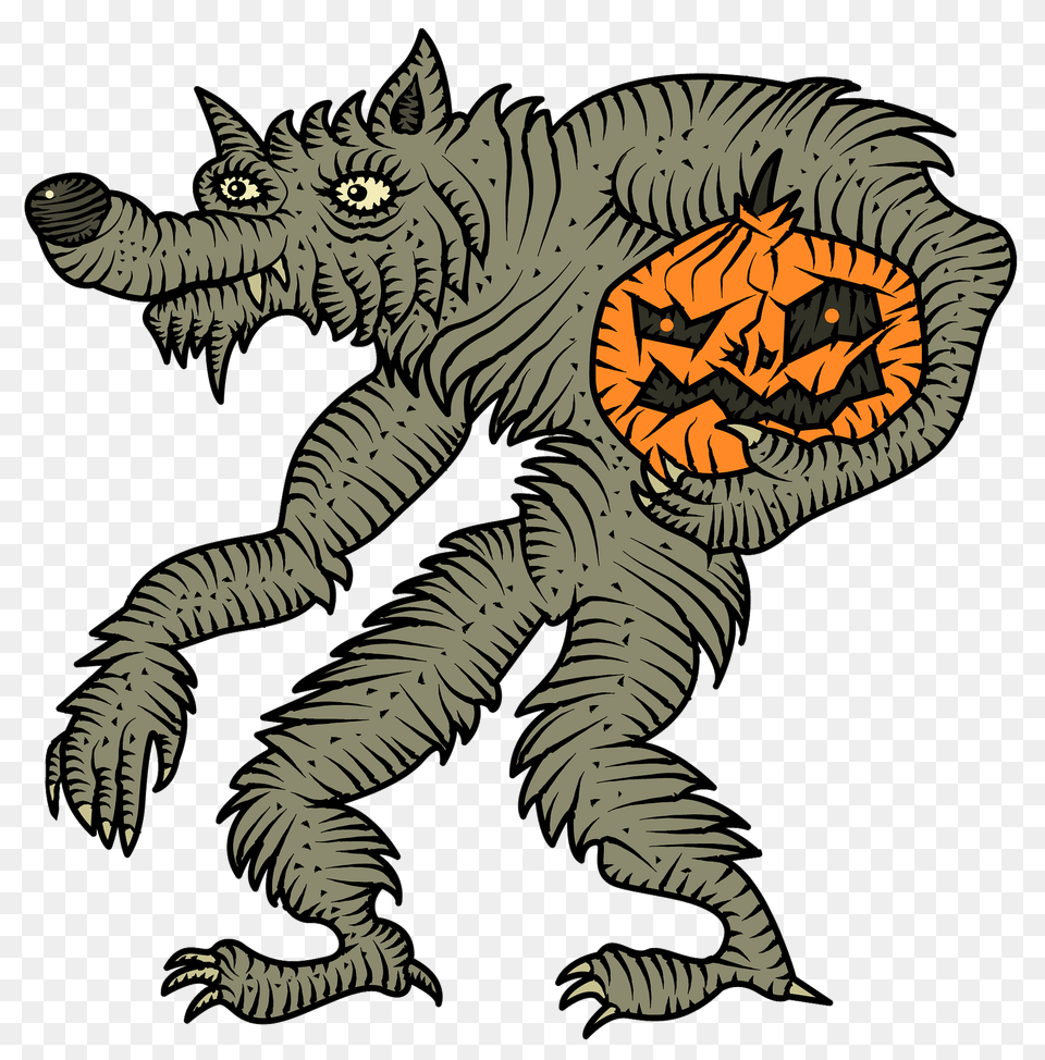 Werewolf With Pumpkin Clipart, Electronics, Hardware, Animal, Dinosaur Free Transparent Png