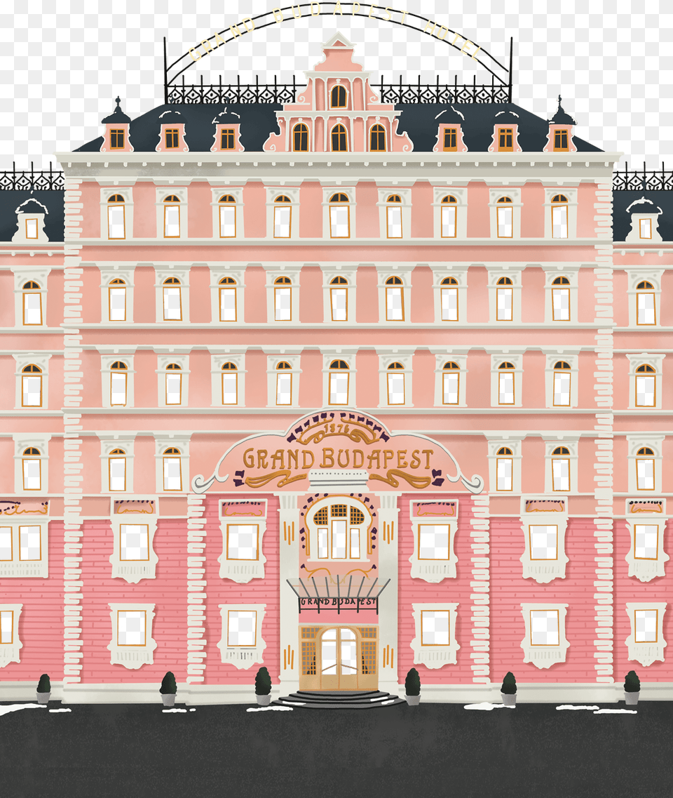 Wes Anderson The Grand Budapest Hotel Cover, Architecture, Urban, City, Building Free Png