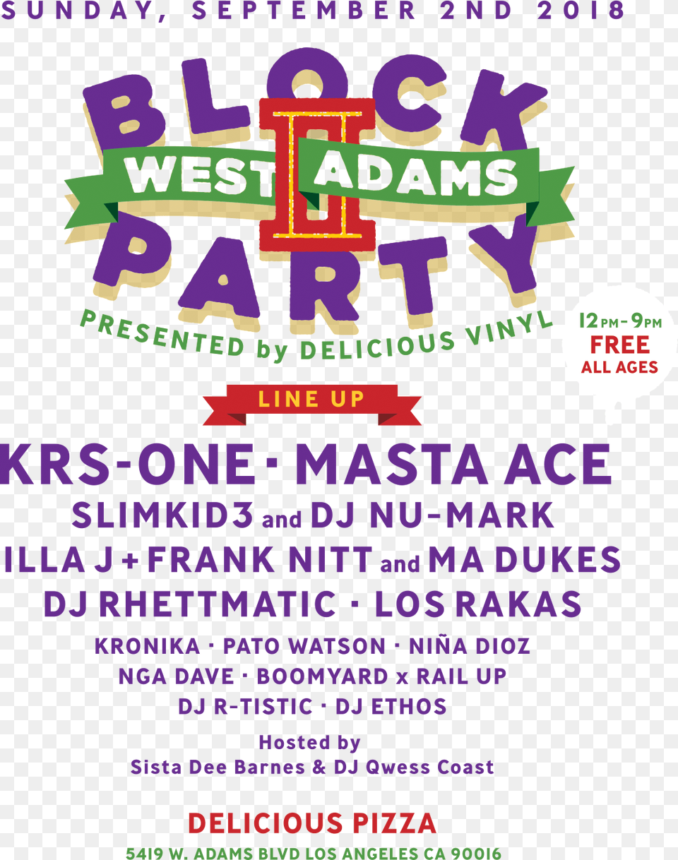 West Adams Block Party 2018, Advertisement, Poster, Person Free Png Download