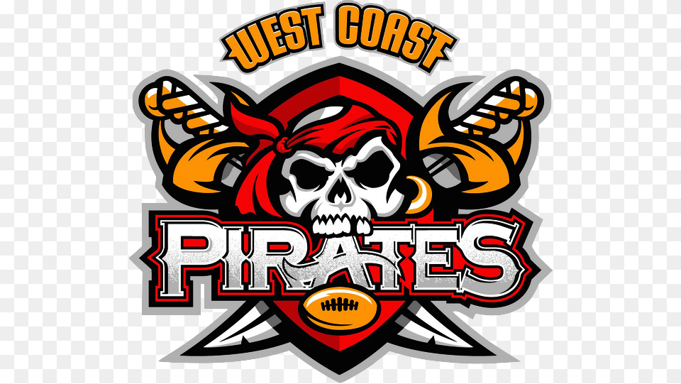 West Coast Pirates Logo West Coast Pirates Logo, Emblem, Symbol, Dynamite, Weapon Free Png Download