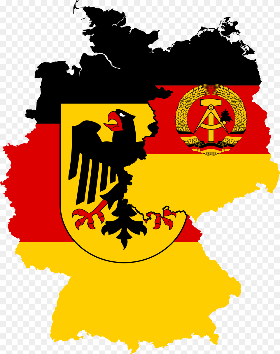 West Germany East Germany Flag Map, Emblem, Symbol, Logo Png