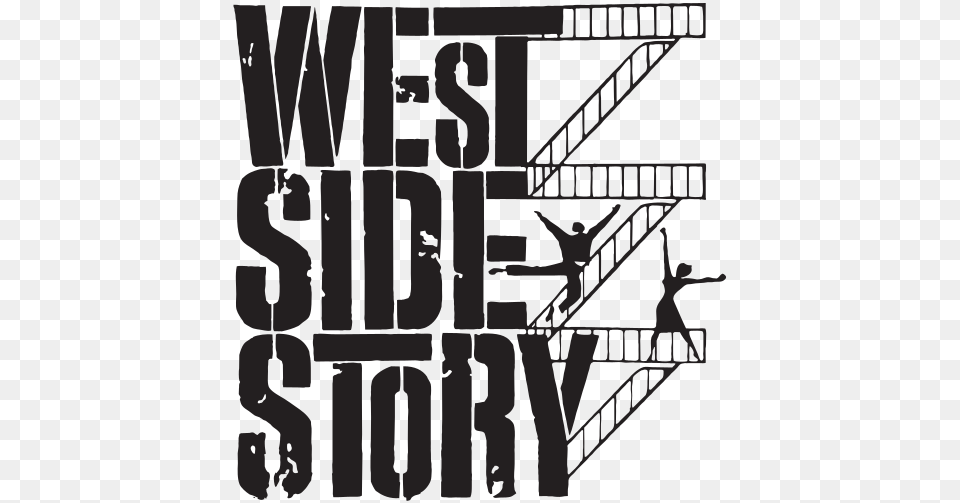 West Side Story Logo Bw, Person, Advertisement, Poster, Text Free Png