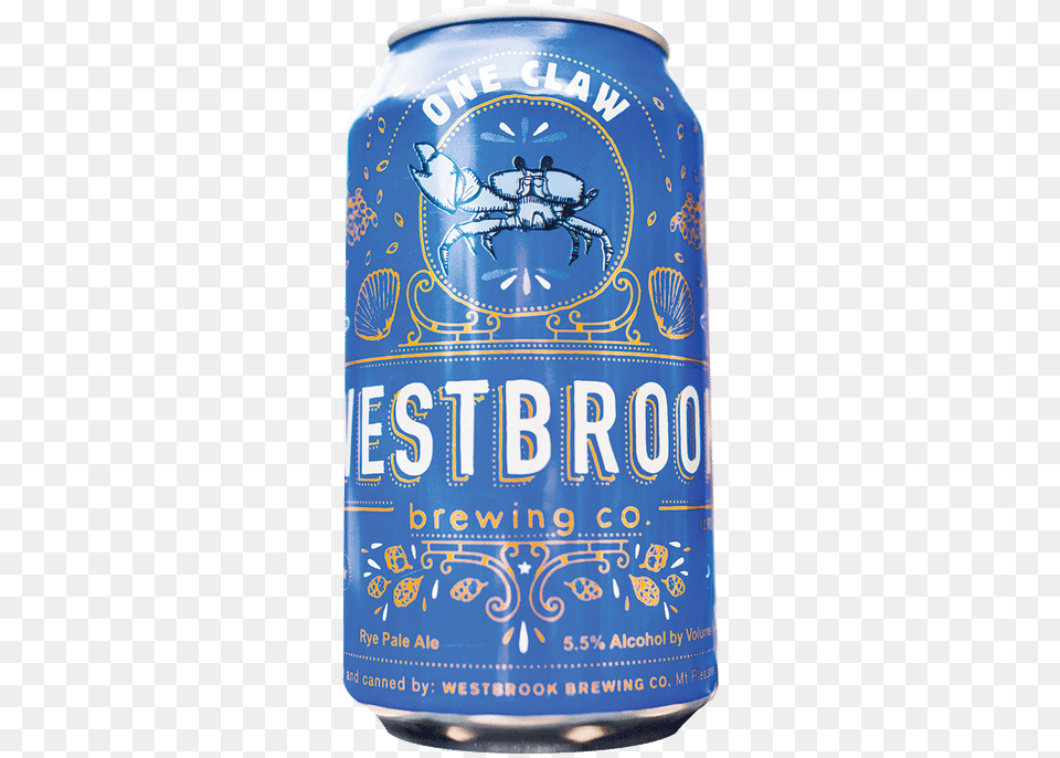 Westbrook One Claw Rye Pale Ale Westbrook One Claw, Alcohol, Beer, Beverage, Lager Free Transparent Png