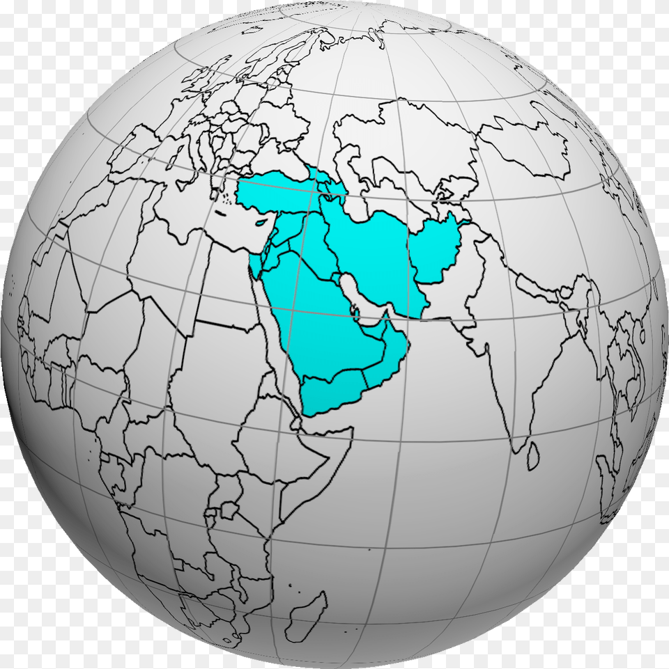 Western Asia On The World Map Western Asia On World Map, Astronomy, Outer Space, Planet, Globe Free Png