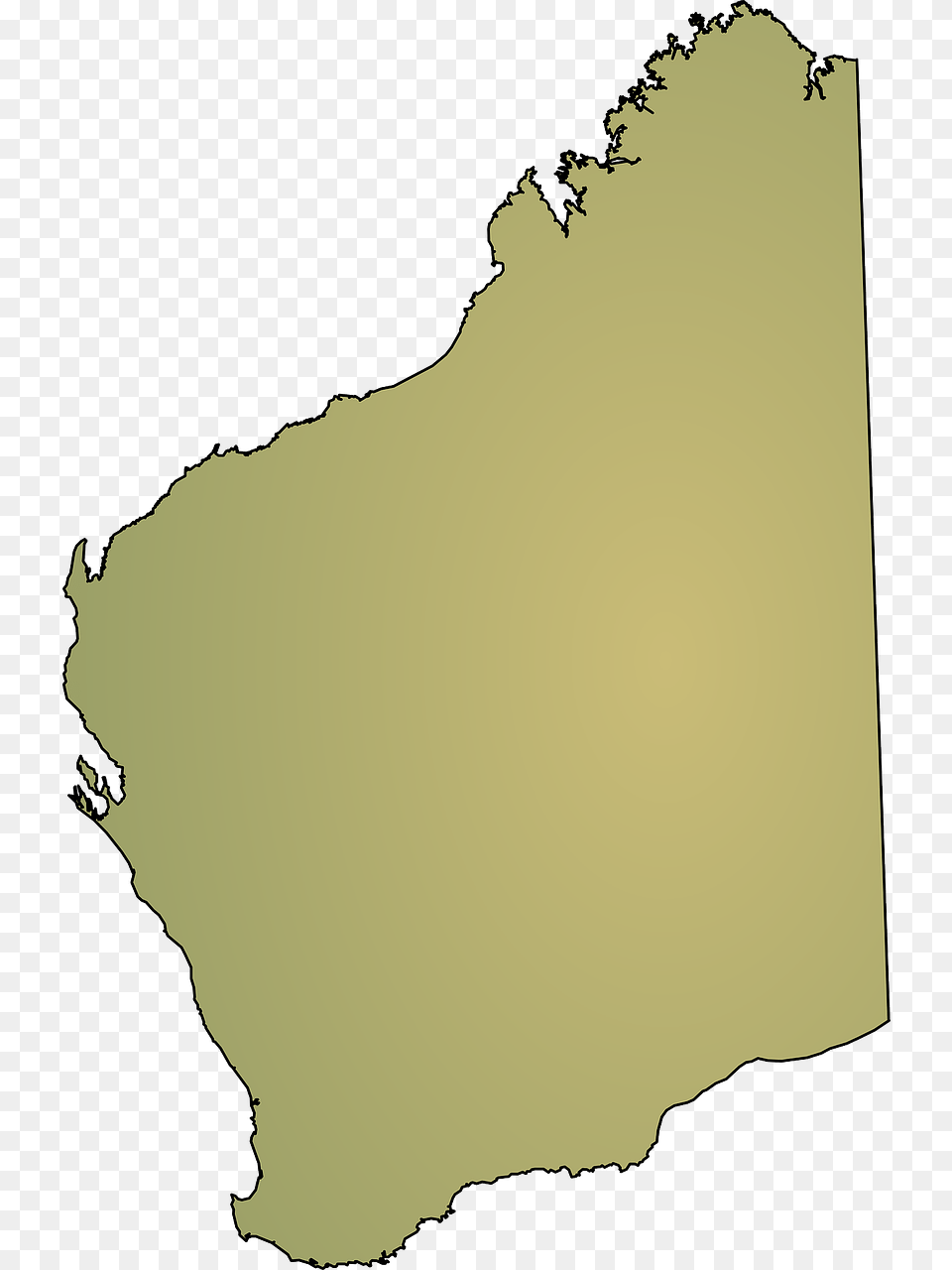 Western Australia Map Australia State Western Australia Map Outline, Land, Nature, Outdoors, Silhouette Free Transparent Png