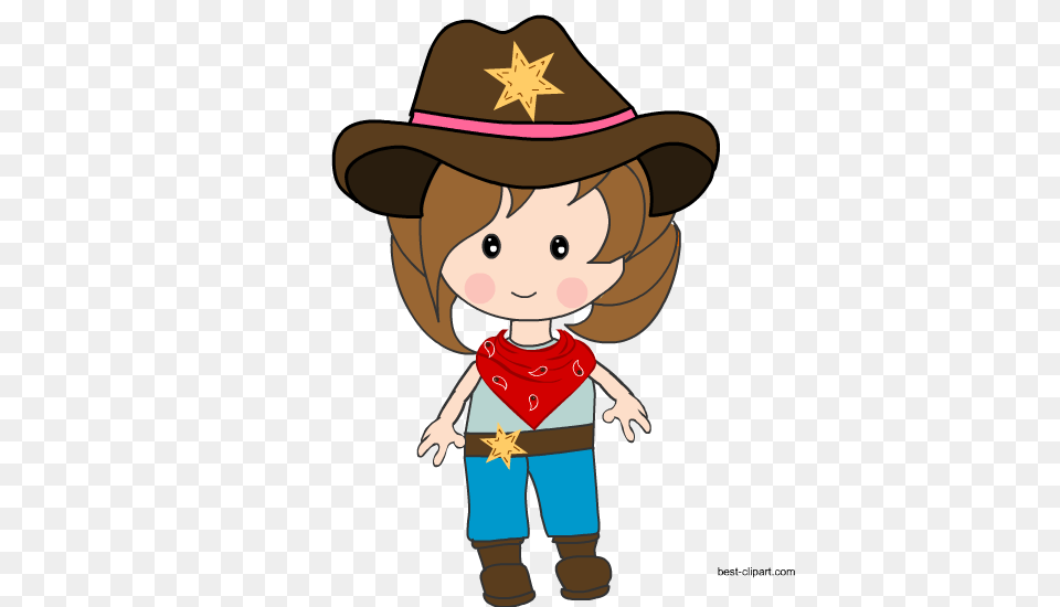 Western Cowboy Cowgirl Clip Art, Clothing, Hat, Baby, Person Png