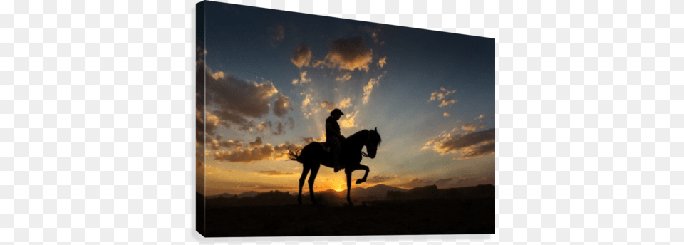 Western Cowboys Riding Horses Roping Wild Horses Canvas Cowboys Riding On Horse, Sky, Outdoors, Nature, Silhouette Png Image