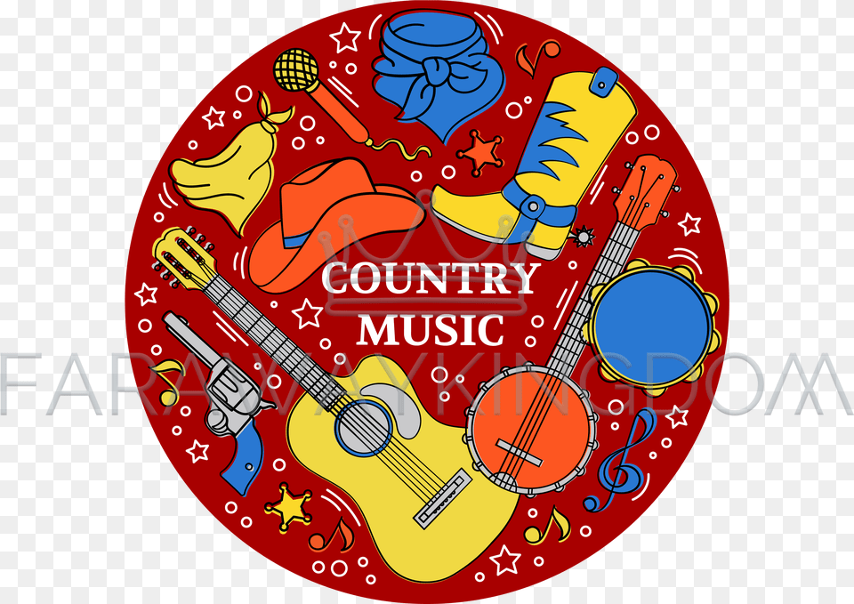 Western Festival Vector Illustration Country Music, Guitar, Musical Instrument Free Transparent Png