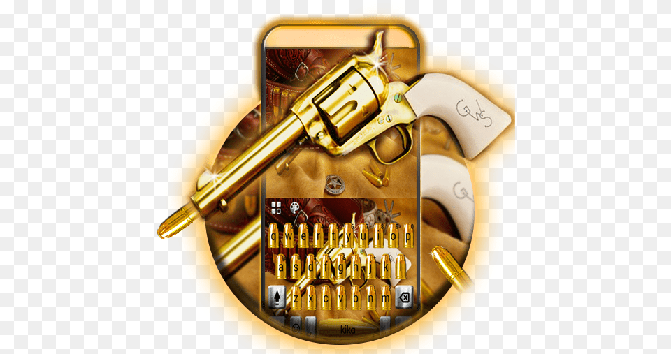 Western Gold Gun Keyboard Theme Apps On Google Play Western Gun Gold, Firearm, Handgun, Weapon, Medication Free Transparent Png