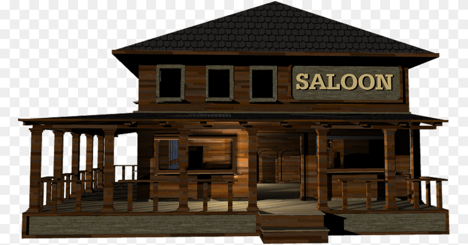 Western Hotel Transprent Transparent Background Wild West Saloon, Architecture, Building, Porch, House Png