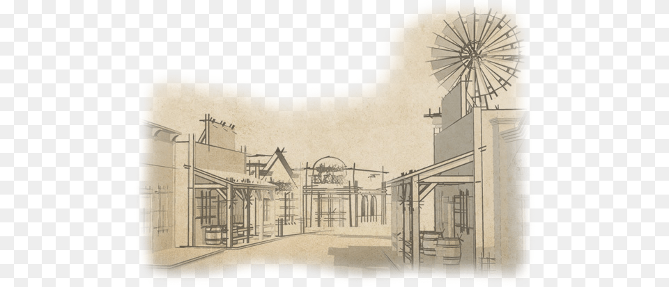 Western Town Drawing At Getdrawings Portable Network Graphics, Art, Amusement Park Png Image