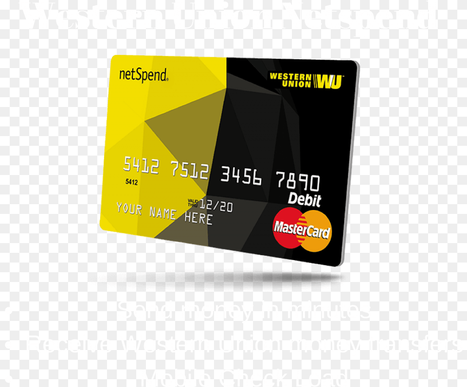 Western Union Netspend Western Union, Text, Credit Card, Business Card, Paper Free Png Download