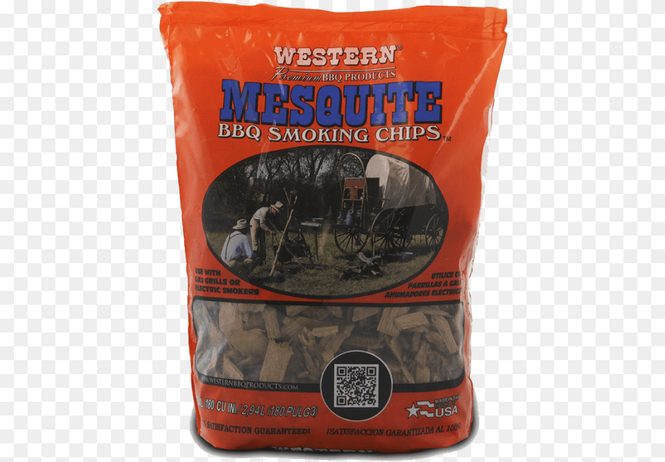 Western Wood Mesquite Smoking Chips Western Smokin Chips Mesquite, Qr Code, Person, Adult, Man Free Png Download