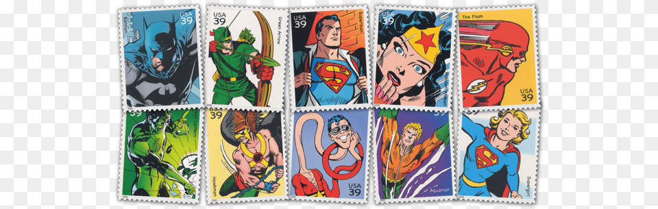 Westminster Collection Release Dc Comics Boxed Stamps Dc Comics Super Heroes Collectible Stamp Sheet, Book, Publication, Baby, Person Free Transparent Png