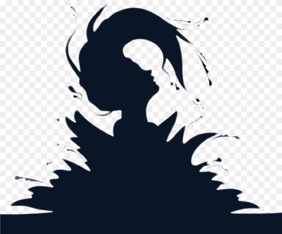 Wet Hair Flip Silhouette, Dragon, Animal, Fish, Sea Life Free Png Download