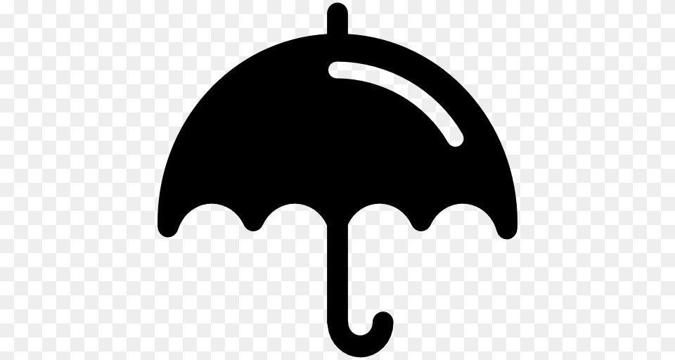 Wet Weather Raining Protection Silhouette Rain Umbrellas Icon, Gray Free Png