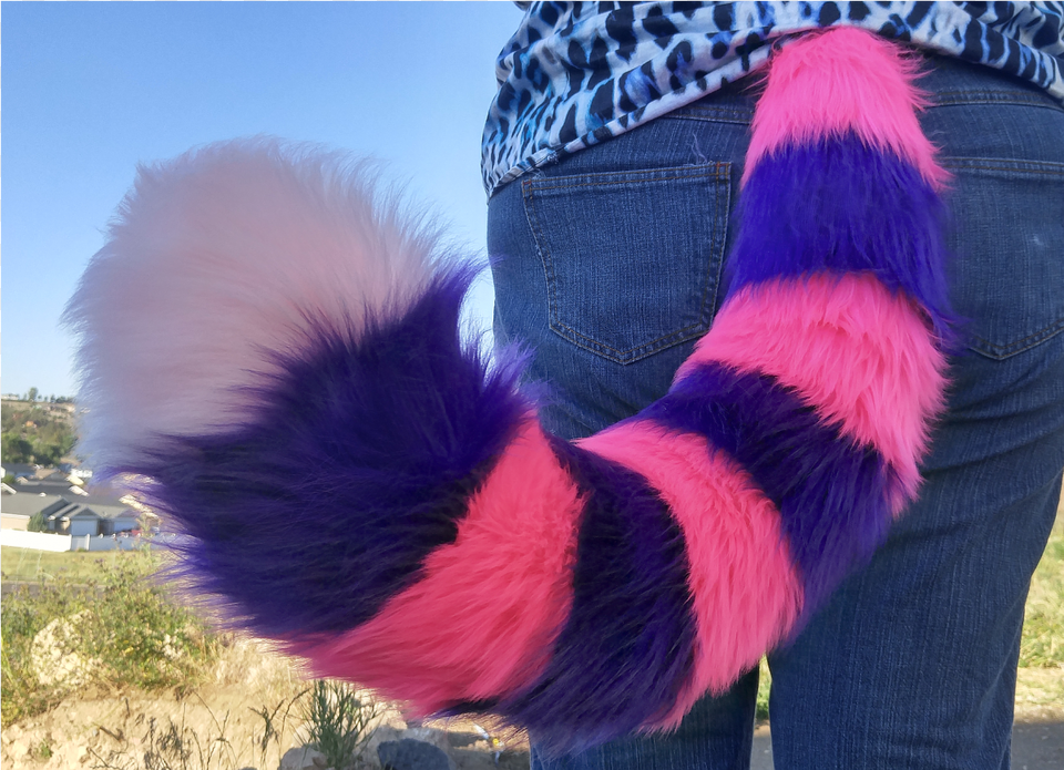 Wew 36quot Xl Cheshire Cat Tail Fursuit Pink Tail, Purple, Animal, Bear, Mammal Free Png