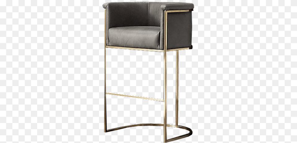 Wexler Barrelback Leather Stool Brushed Brass And Club Chair, Furniture, Cushion, Home Decor, Mailbox Png