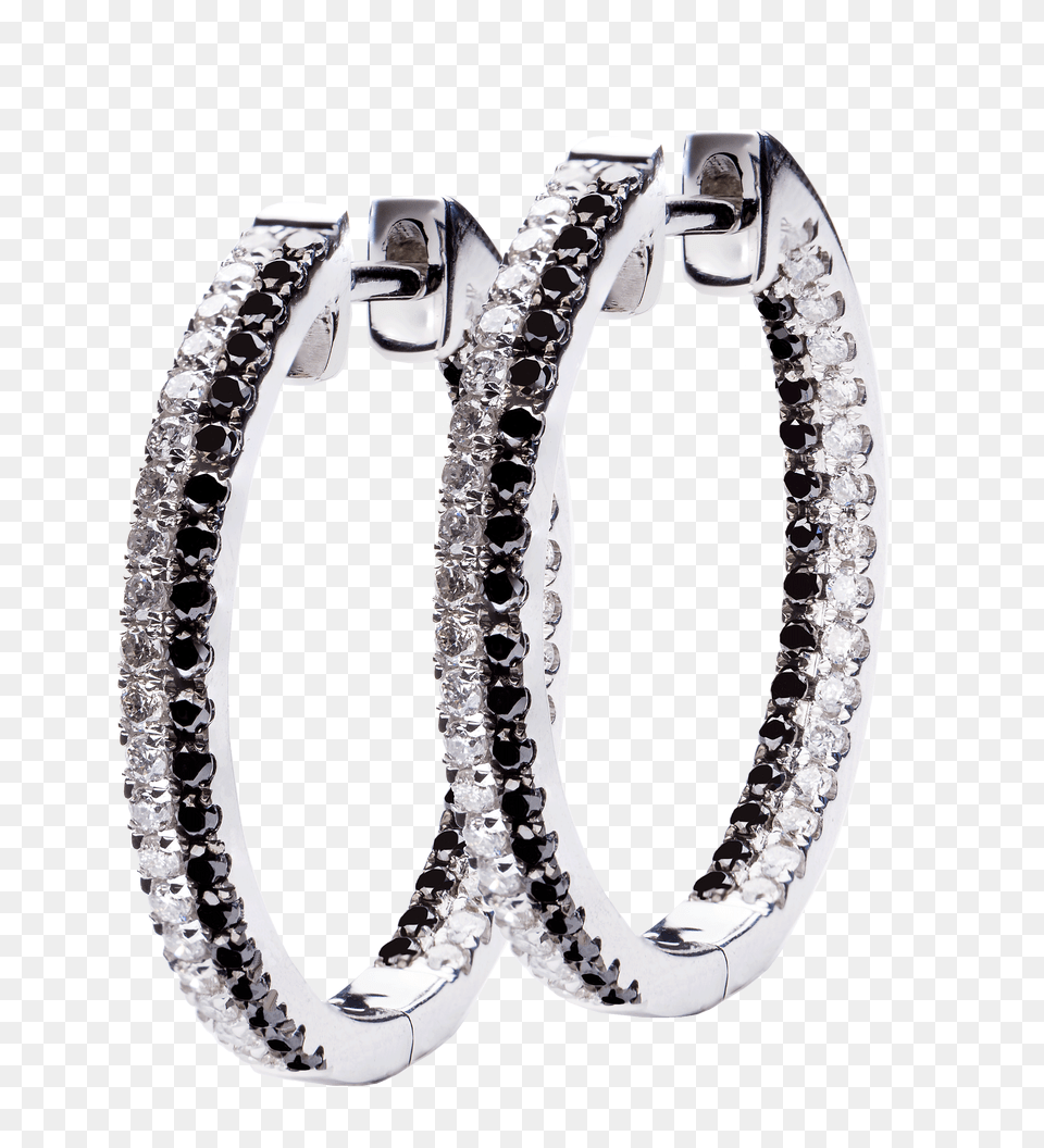 Wg Earrings Set With Crt Black And White Diamonds, Accessories, Diamond, Gemstone, Jewelry Free Png Download