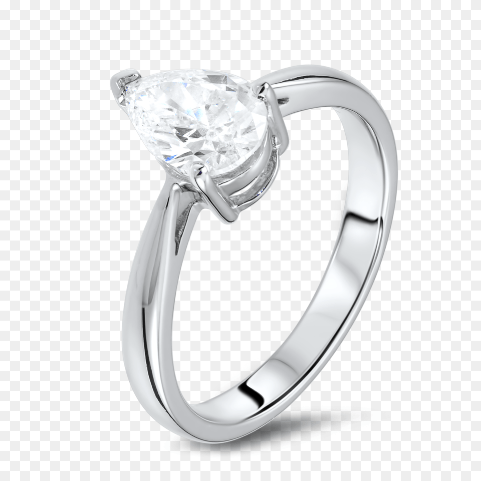 Wg Pear Cut Carat Engagement Ring, Accessories, Diamond, Gemstone, Jewelry Free Png
