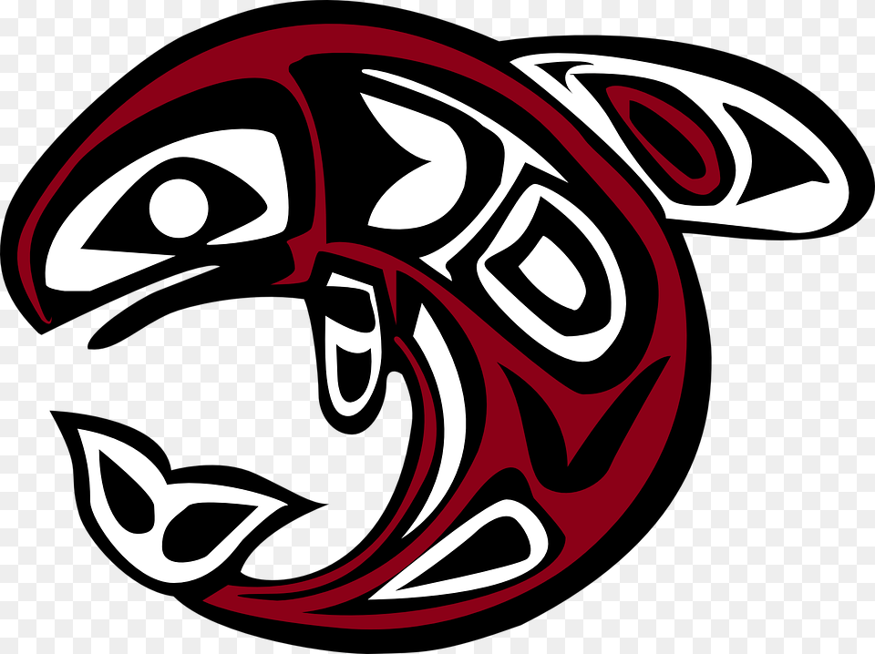 Whale Haida Orca Symbol Fish Totem American Canada First Nations Art, Helmet, Crash Helmet, Animal, Sea Life Free Png