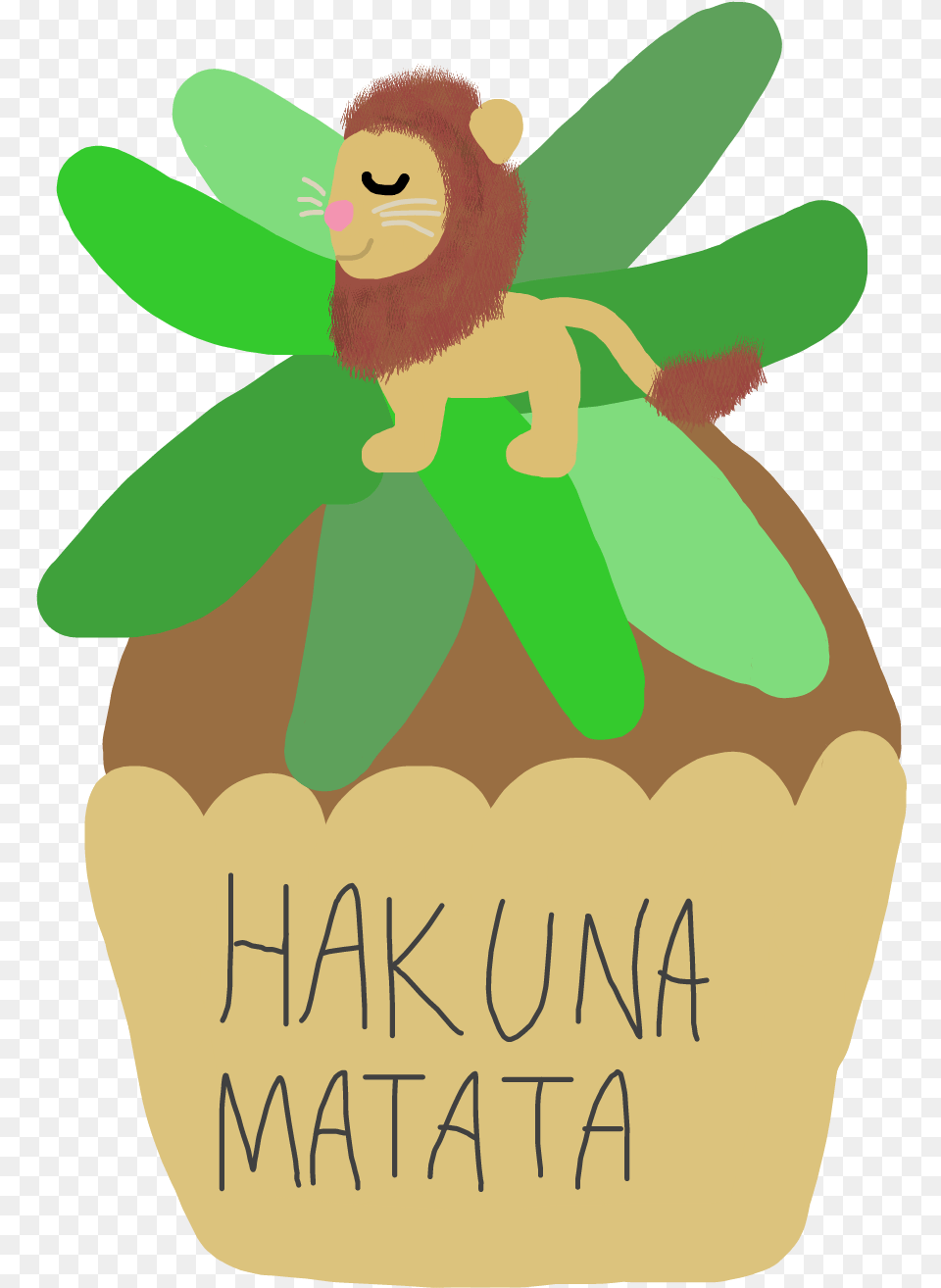 What A Wonderful Phrase Hakuna Matata Cupcake Illustration, Cake, Cream, Dessert, Food Free Transparent Png