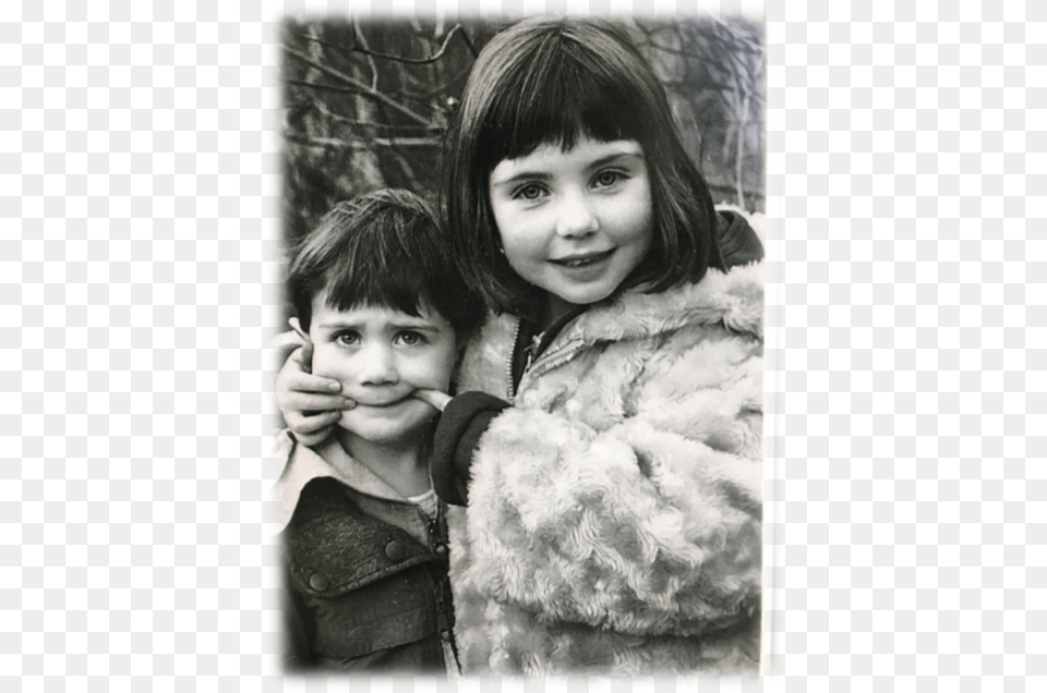 What About The Siblings Brother And Sister Pic Black And White, Body Part, Person, Jacket, Head Png