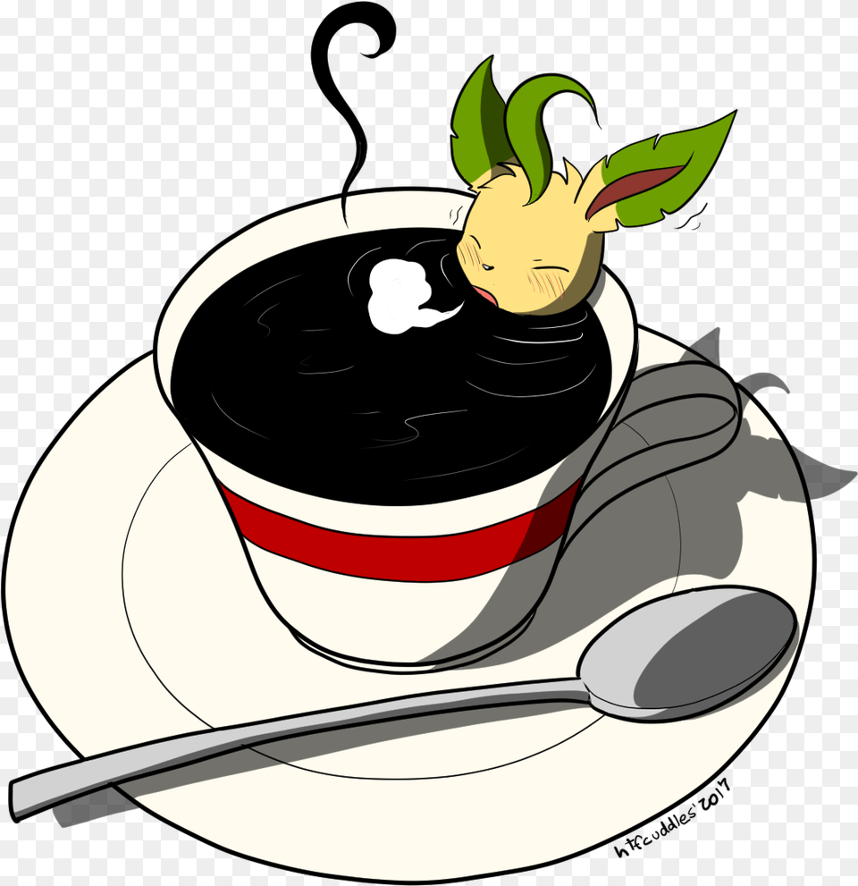 What Does A Leafeon Do When He S Cold Cartoon, Spoon, Cutlery, Cup, Meal Png Image