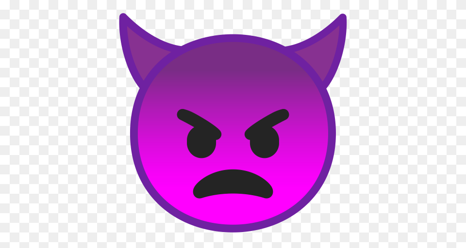 What Does Angry Face With Horns Emoji Mean Meaning, Purple, Animal, Fish, Sea Life Png Image