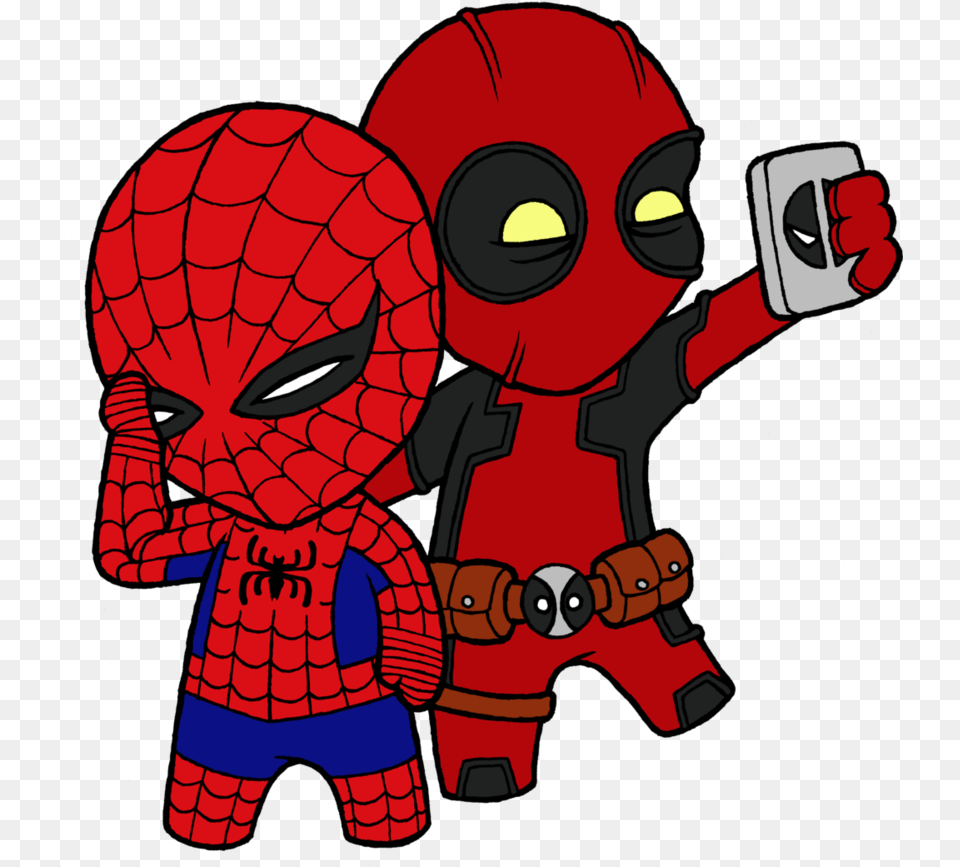 What If Deadpool Sucks Deadpool And Spiderman Selfie, Person, Face, Head Png Image