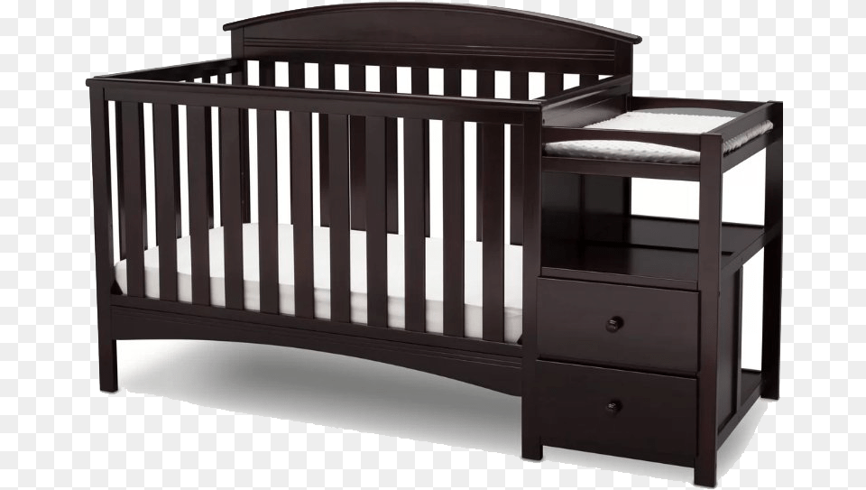 What Is A Convertible Baby Crib With Changing Table Cuna Con Cambiador Marca Delta, Furniture, Infant Bed Png Image