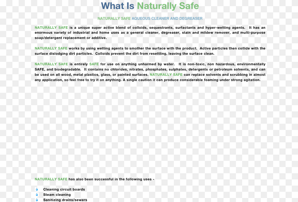 What Is Naturally Safenaturally Safe Aqueous Cleaner Medicinal Herbs, Text Png