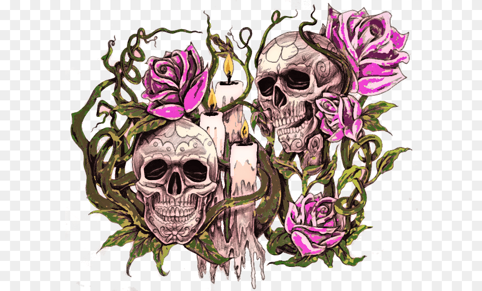What Is The Meaning Of A Skull And Rose Tattoo Youtube Skull And Rose Tattoo Art, Graphics, Drawing, Flower Free Transparent Png
