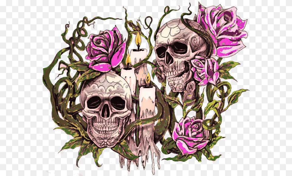 What Is The Meaning Of A Skull And Rose Tattoo Youtube Skull And Rose Tattoos, Art, Doodle, Drawing, Graphics Png