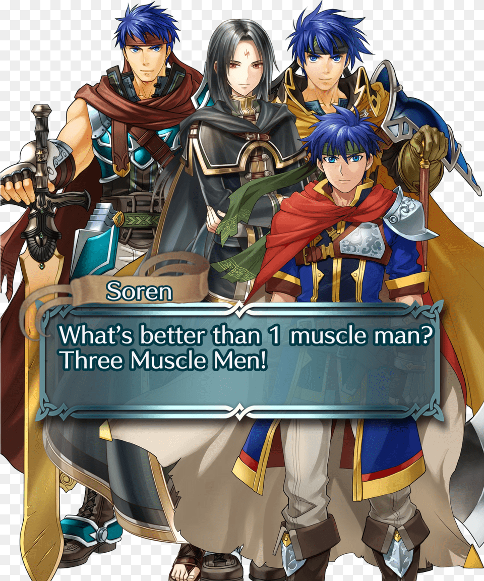 What S Better Than 1 Muscle Man Three Muscle Men Ike Fire Emblem Heroes, Book, Comics, Publication, Adult Png Image