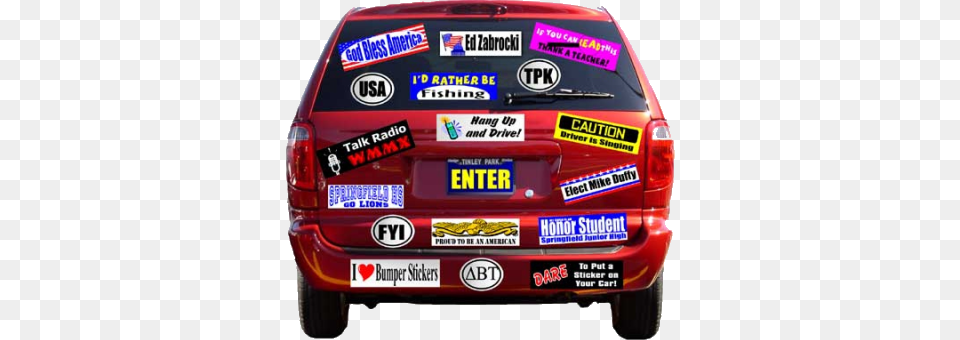 What Self Respecting Car Or Truck Would Be Seen In Red Car Sticker Design, Bumper, License Plate, Transportation, Vehicle Png Image