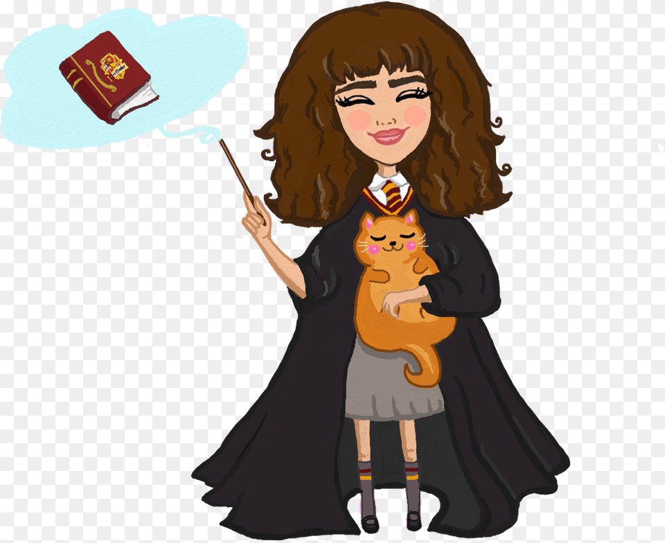 What Would Hermione Do Illustration Inspired By The Illustration, Clothing, Hat, Person, Head Png