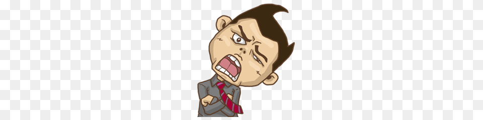 Whats Up Angry Man Line Stickers Line Store, Accessories, Formal Wear, Tie, Head Free Transparent Png