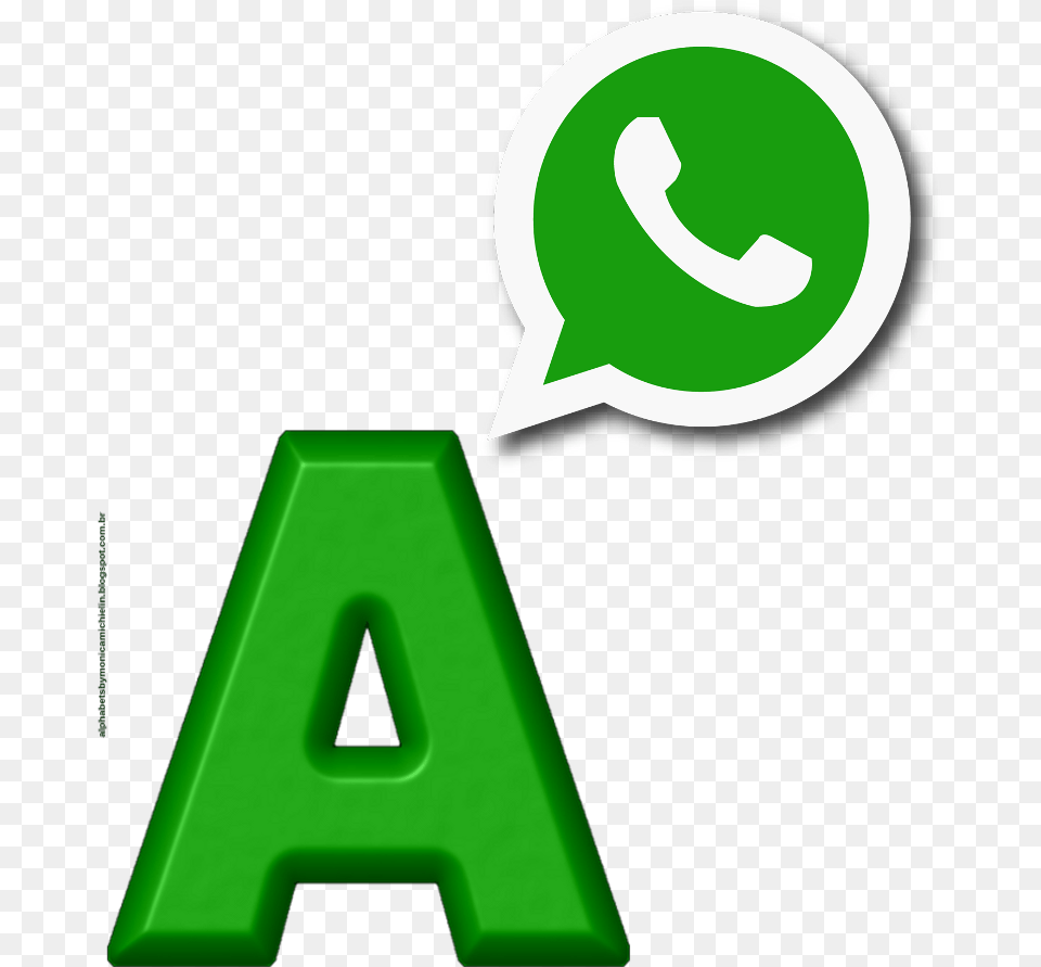 Whatsapp Alfabeto Logo Whatsapp 3d, Green, Recycling Symbol, Symbol Png Image