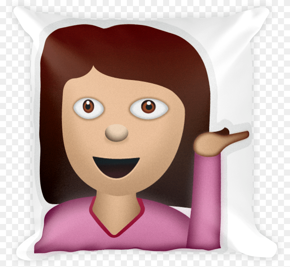Whatsapp Girl Emoji, Cushion, Home Decor, Pillow, Face Png Image