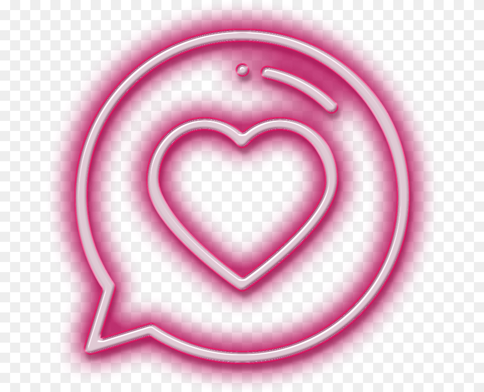 Whatsapp Heart, Light, Purple, Neon, Disk Free Png Download