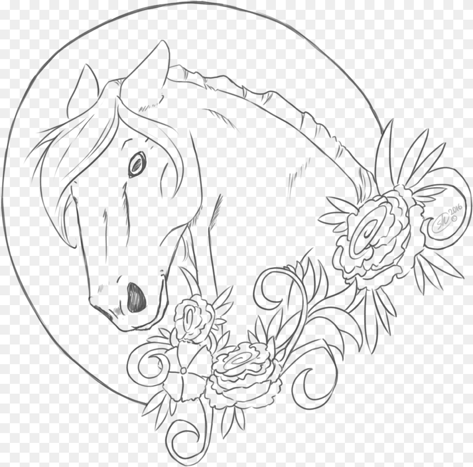 Whatsapp Icon Transparent Lineart Transparent Horse Head Lineart, Gray Free Png Download