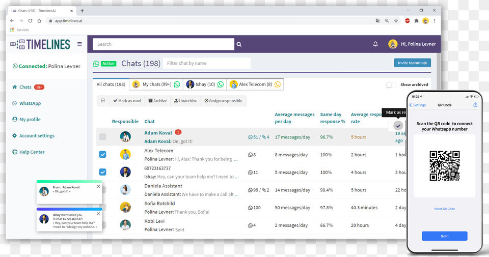 Whatsapp Shared Inbox For Teams Timelinesai Timelinesai, File, Webpage, Qr Code, Person Png