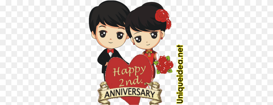Whatsapp Sticker Happy Anniversary Lovely Couple Facebook Love Couple Pic Cartoon Hd, Book, Comics, Publication, Baby Free Png