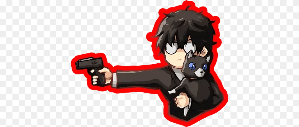 Whatsapp Stickers Stickers Cloud Persona 5 Joker Sticker, Weapon, Firearm, Handgun, Gun Png Image