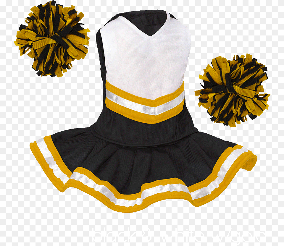 Whatzupwiththat Bearwear Cheerleader Outfit Cheerleading Uniforms Black And Gold, Clothing, Skirt, Glove, Hat Free Transparent Png