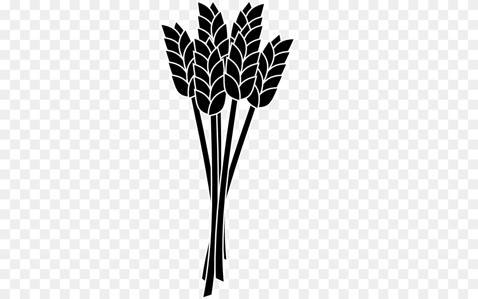 Wheat Black And White Clip Art, Stencil, Plant, Flower Png