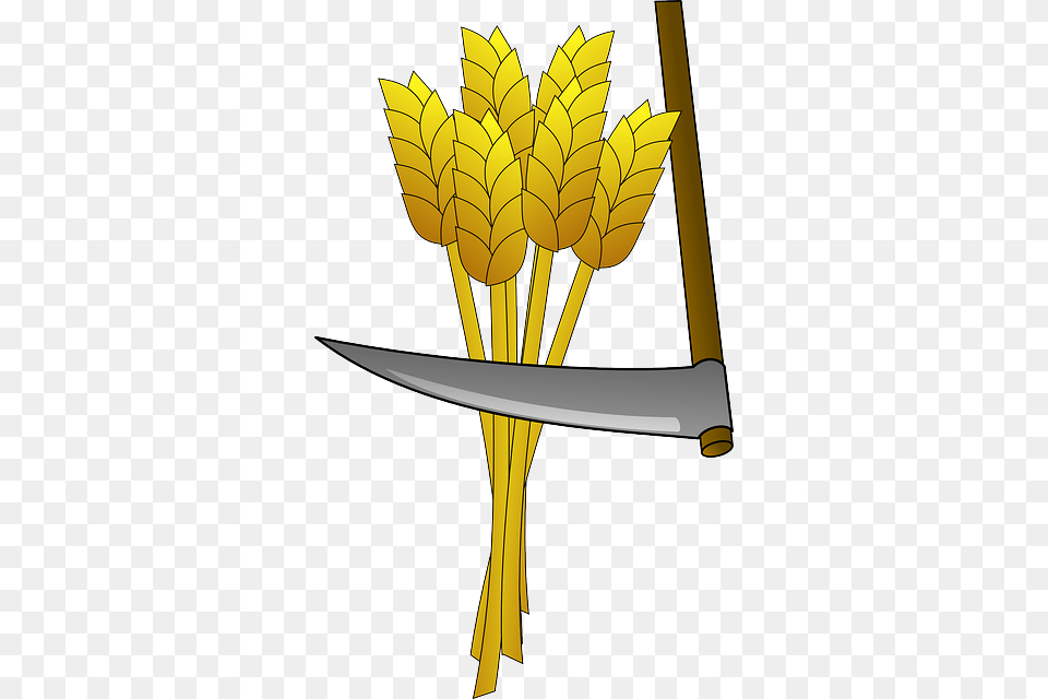 Wheat Food Farm Harvest Tool Scythe Crop Field Harvesting Wheat Clipart, Sword, Weapon, Blade Free Transparent Png