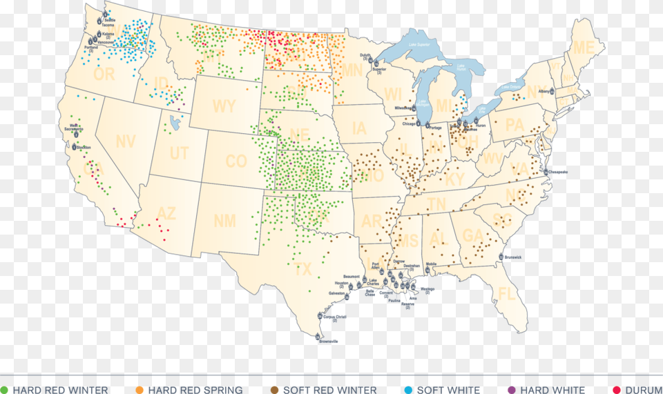 Wheat Grown By Region Byu Utah Football 2017, Atlas, Chart, Diagram, Map Png Image
