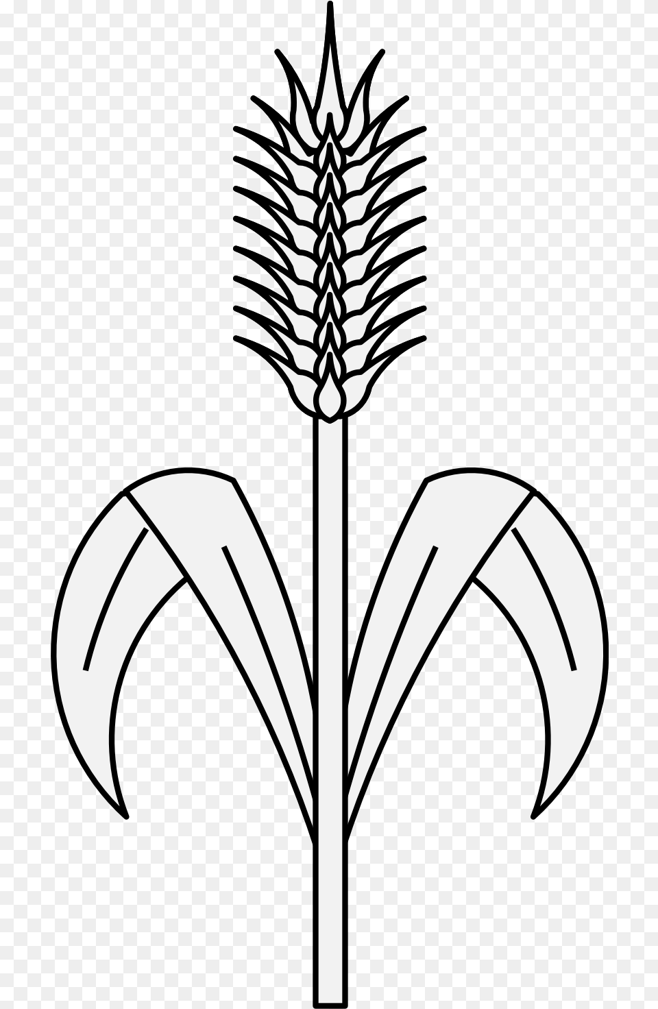 Wheat Traceable Heraldic Art Drawing Of Wheat Tree, Stencil, Flower, Plant Free Png Download